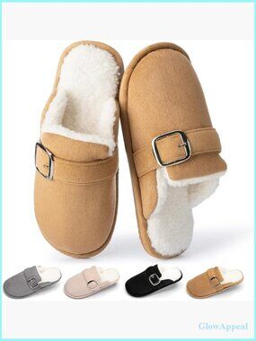 Warm Fuzzy House Slippers Memory Foam Anti-Skid Indoor Outdoor Women